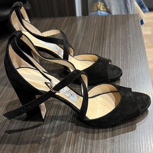 Jimmy Choo Black Suede Sandals- NEVER WORN